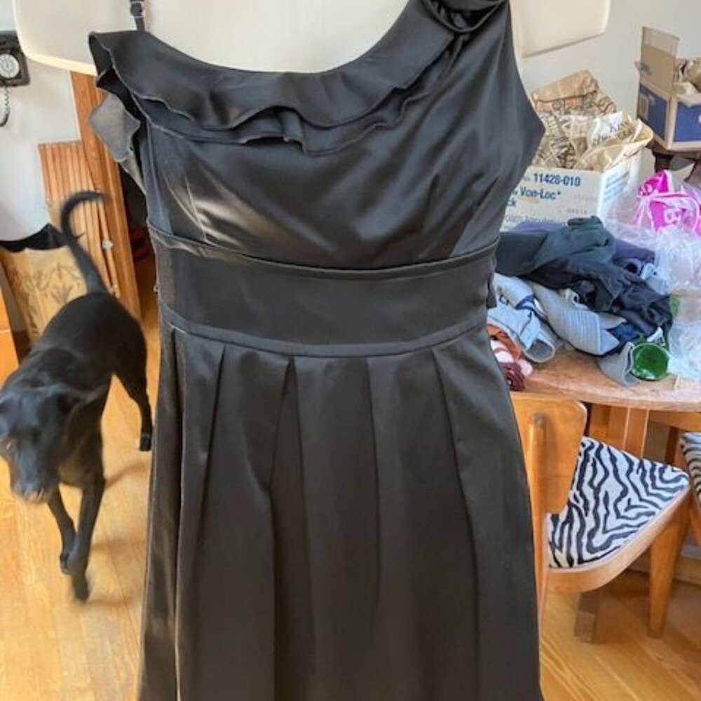 black satin like dress